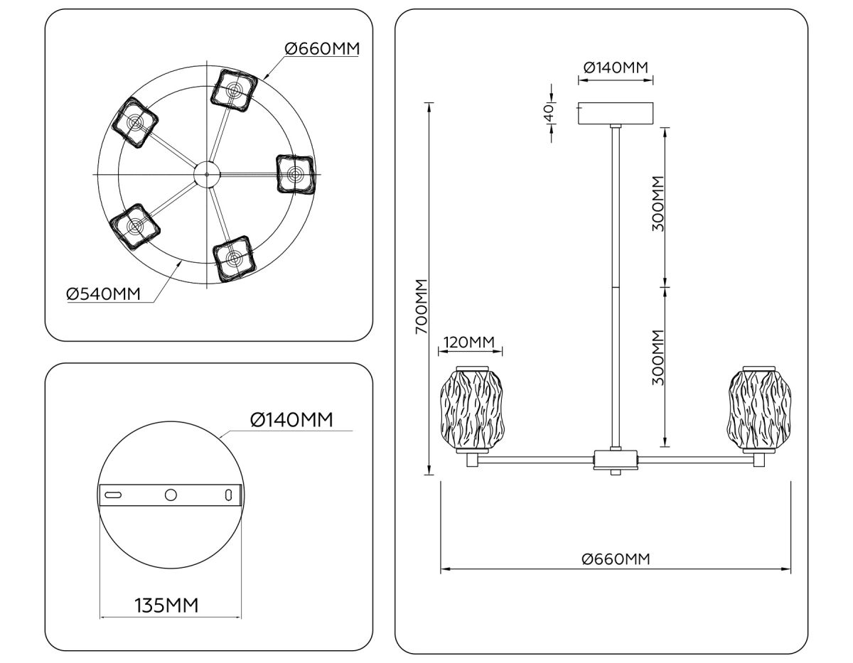 Люстра на штанге Ambrella Light High Light Crystal LH30104