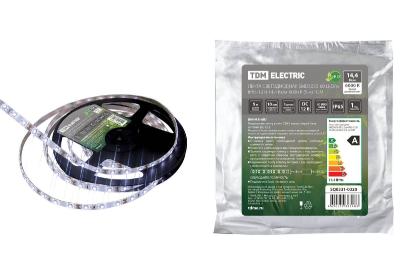 Светодиодная влагозащищенная лента TDM Electric 12В 5050 14,4Вт/м 6000K 5м IP65 SQ0331-0320