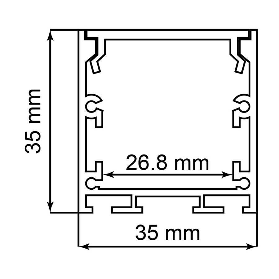 Профиль алюминиевый накладной Feron Линии света CAB256 10372