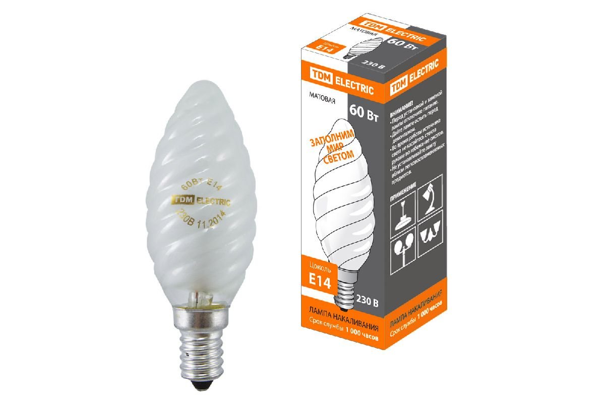 Лампа накаливания TDM Electric Е14 60W матовая SQ0332-0022