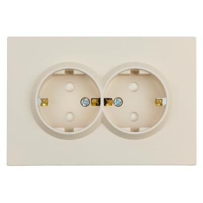 Розетка 2-местная с защитной шторкой Stekker Эмили с/з 250В 16А RST16-5114-08 кашемир soft touch 49908