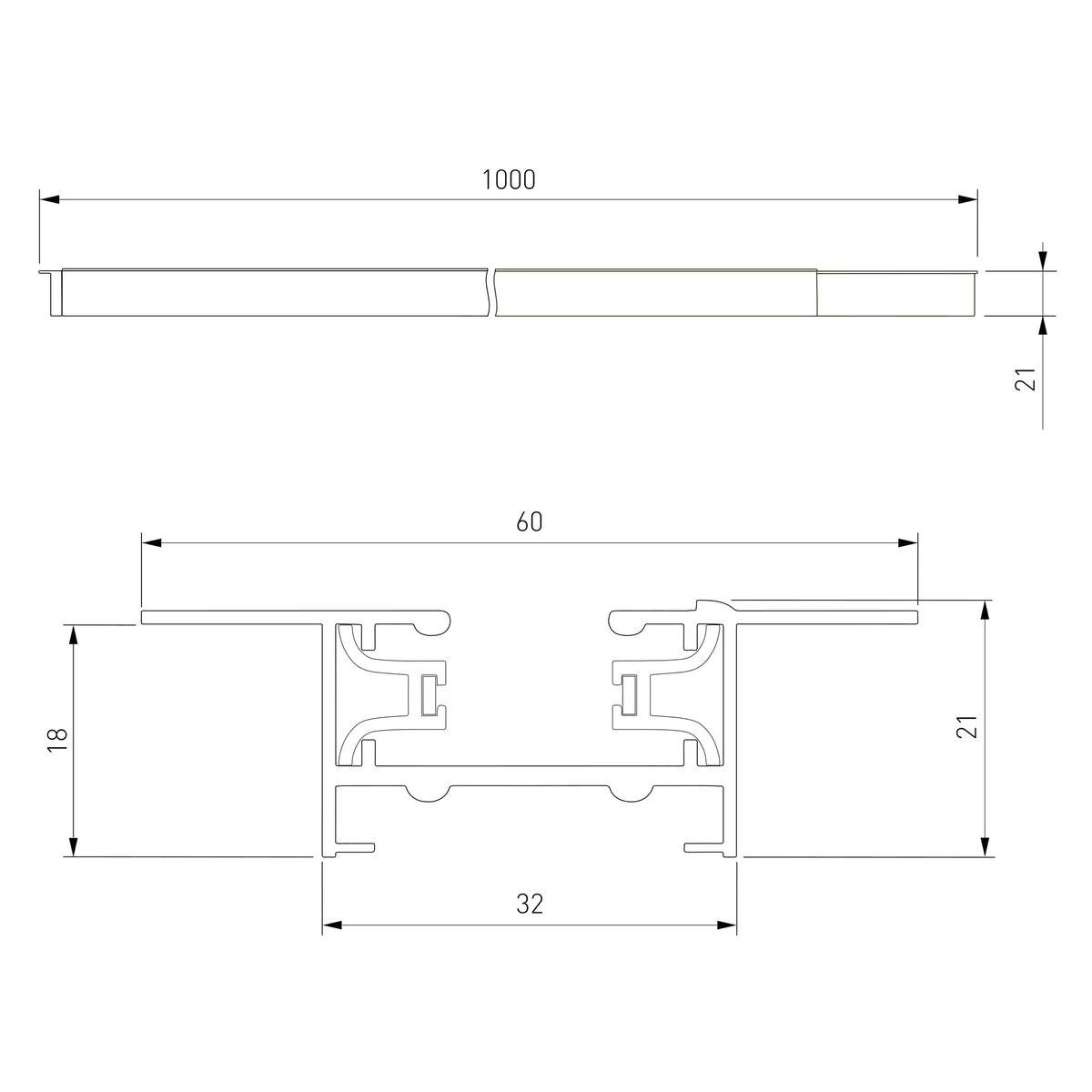 Шинопровод однофазный встраиваемый Elektrostandard Track Rail BK Recessed 85082/00 1м 4690389178528