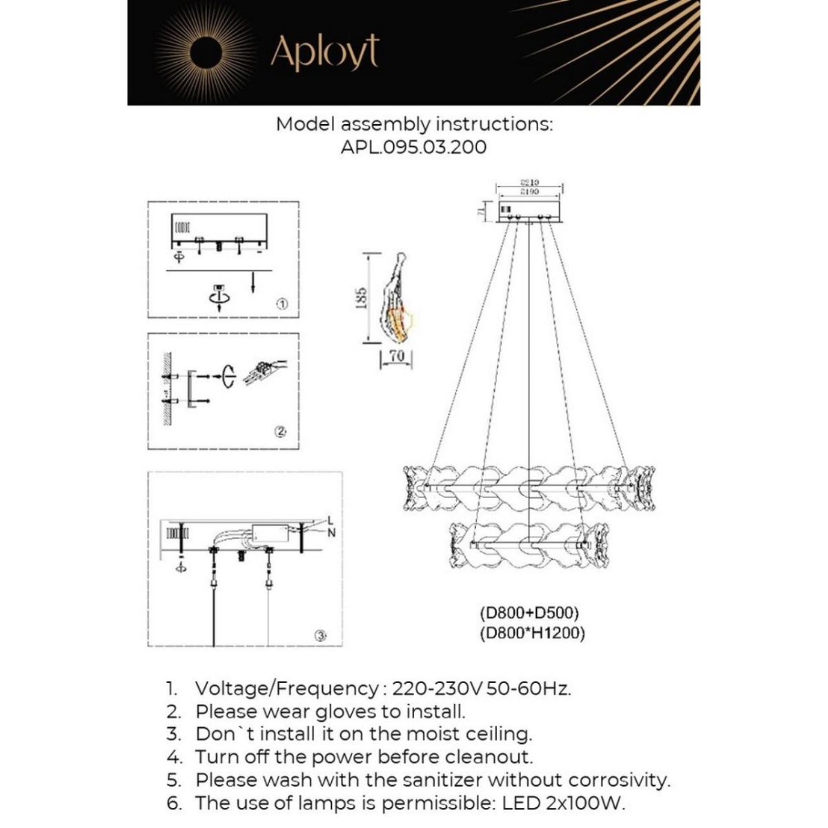 Подвесная люстра Aployt Fifi APL.095.03.200