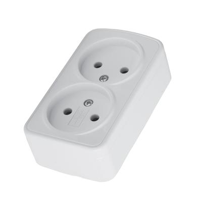 Розетка накладная 2-местная Stekker Basic PST10-502-20 50075