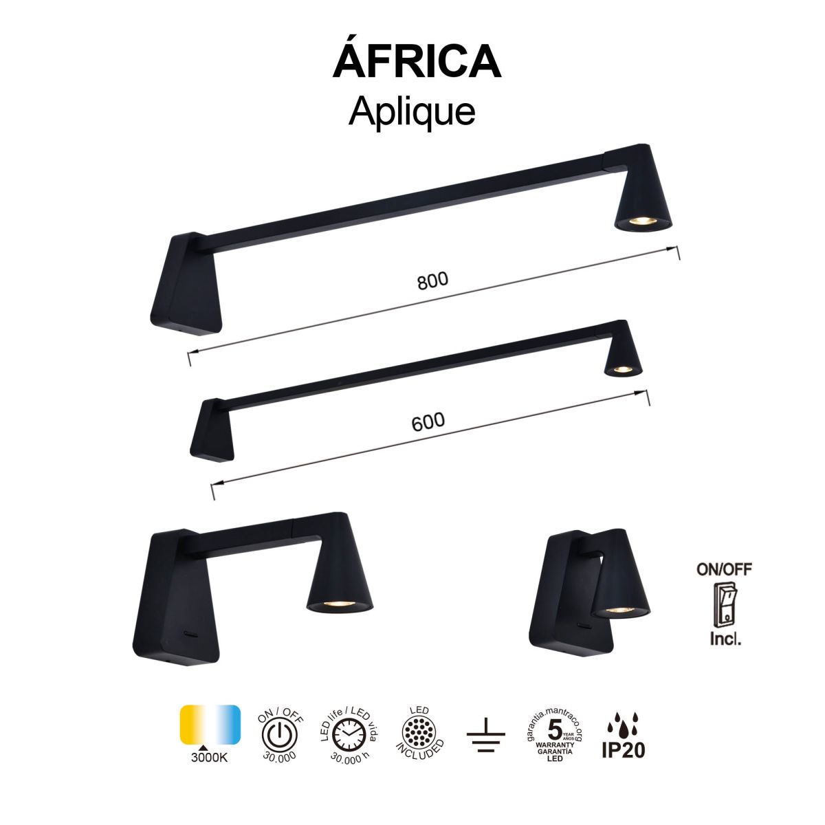 Настенный светильник Mantra Africa 9413