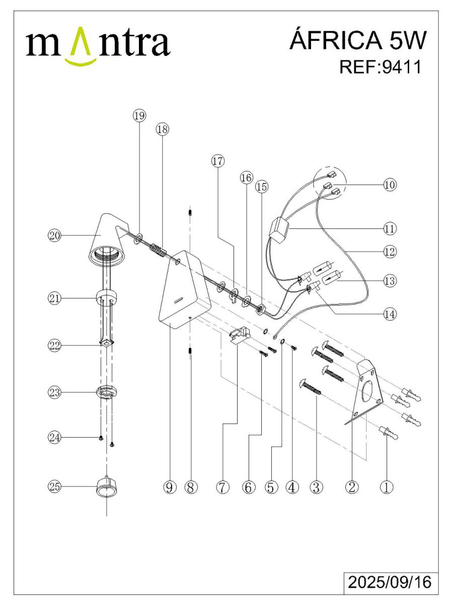 Настенный светильник Mantra Africa 9411