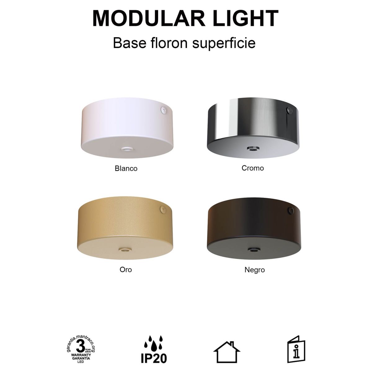 Основание потолочное 1L Mantra Modular Light Florones 9354
