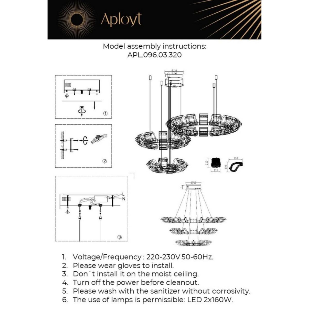 Подвесная люстра Aployt Irena APL.096.03.320