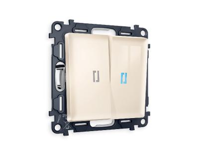 Комплект механизма 2-кл проходного выключателя с подсветкой Ambrella Volt Alfa MA304040