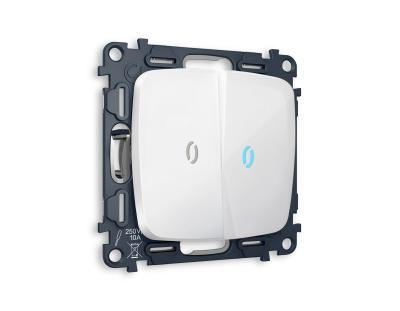 Комплект механизма 2-кл выключателя с подсветкой Ambrella Volt Omega (OP1040, VM115, G17B) MO104020