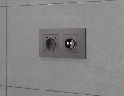 Комплект механизма электрической розетки 2USB С+C 20W с/з на винтовых зажимах 16A-250V Alfa Антрацит серый Quant Ambrella Volt MA660510 (AP6605, VM165)