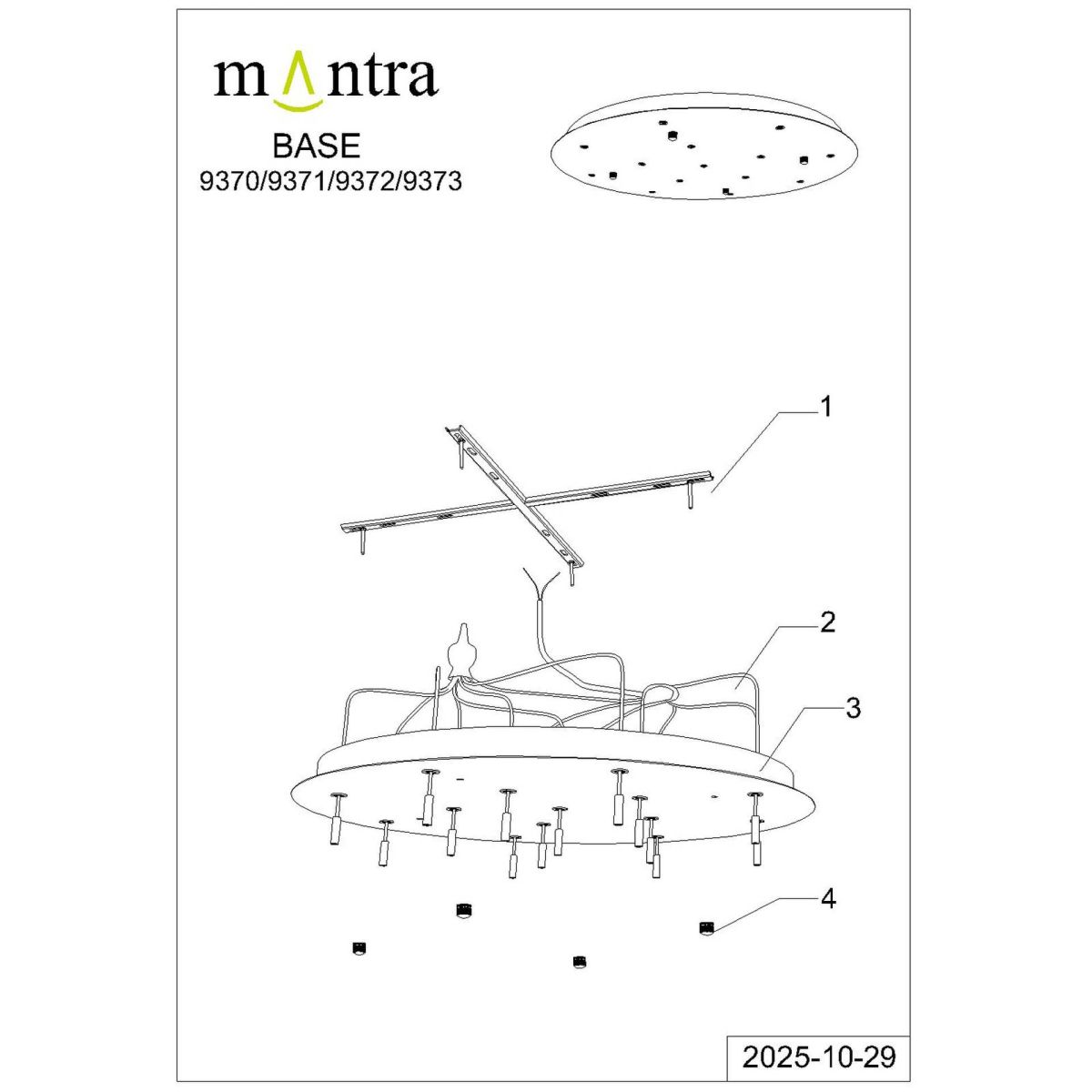 Основание потолочное 14L Mantra Modular Light Florones 9373