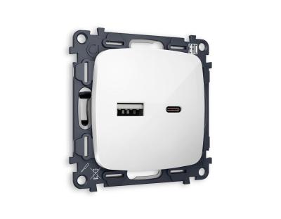 Комплект механизма розетки USB A+C 20W Ambrella Volt Omega (OP1110, VM177) MO111010