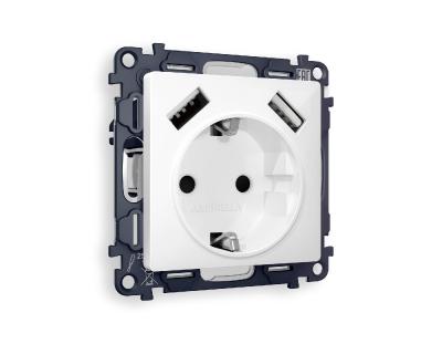 Комплект механизма розетки 2USB A+A 18W (быстрая зарядка) с/з Ambrella Volt Alfa MA109010