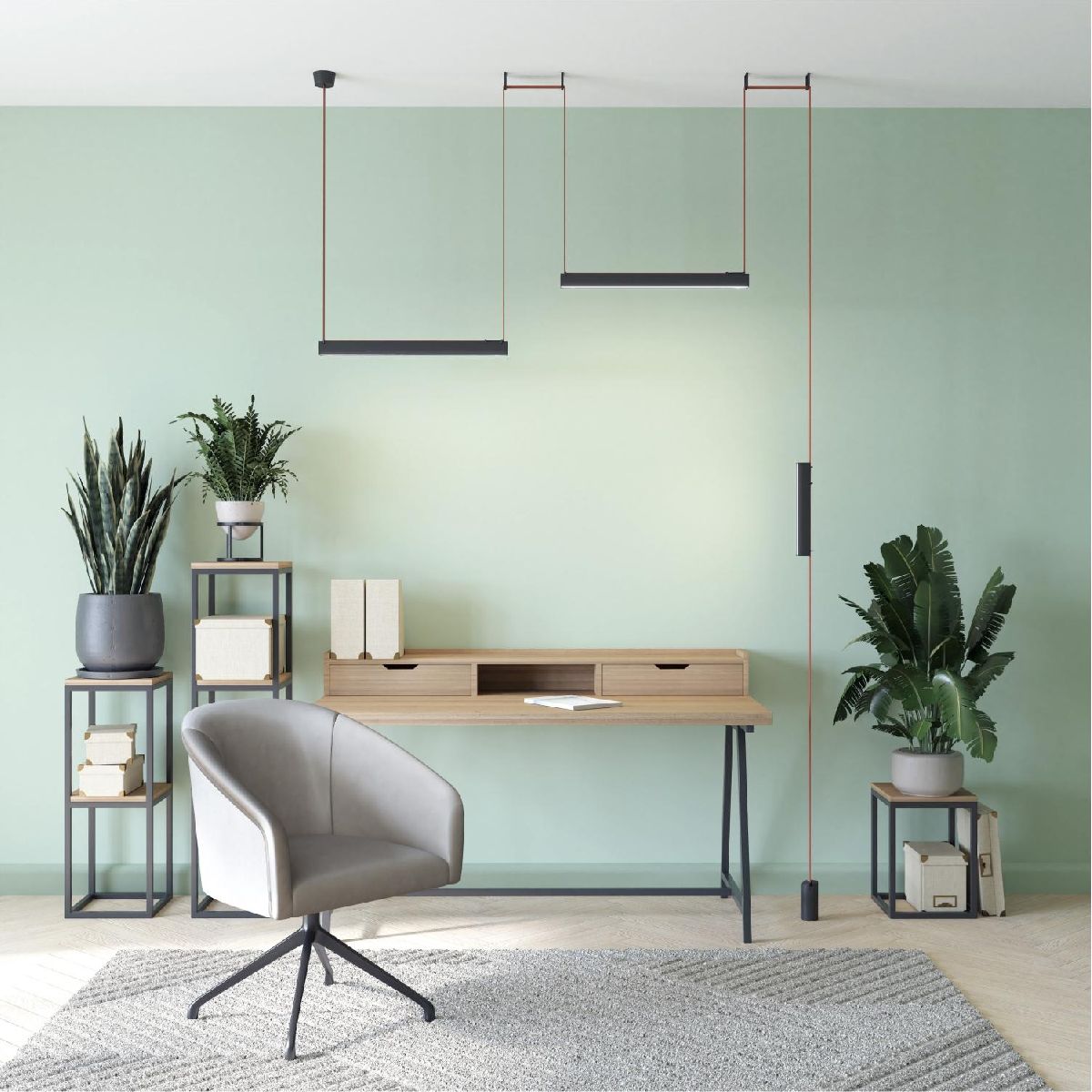 Трековый однофазный светильник Denkirs Belty Linear DK5577-BK