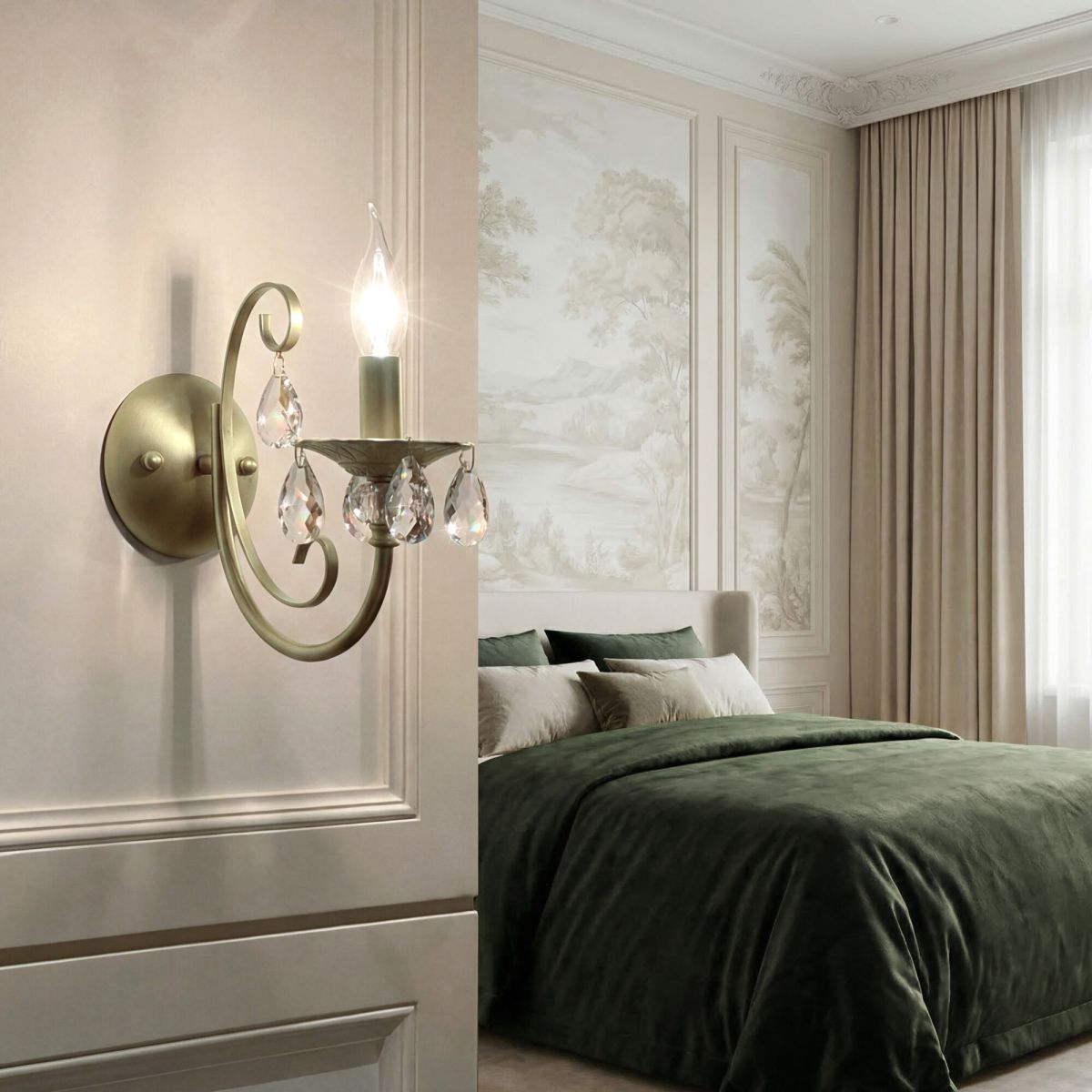 Бра Eurosvet Alda 3305/1 латунь/прозрачный хрусталь Strotskis a072111