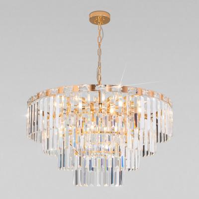 Подвесная люстра Eurosvet Elegante 10130/10 золото/прозрачный хрусталь Strotskis Smart a060643