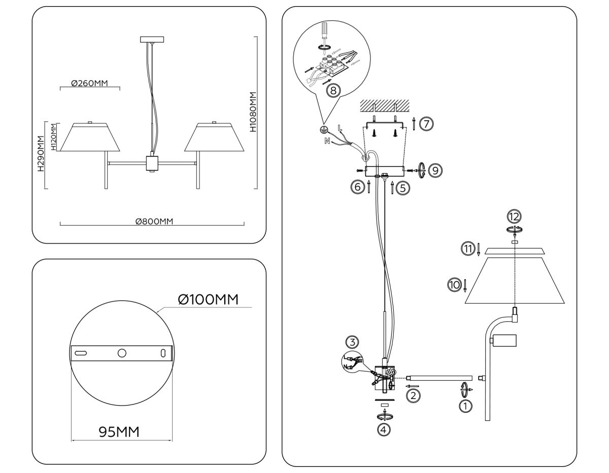 Подвесная люстра Ambrella Light High Light Classic LH72451