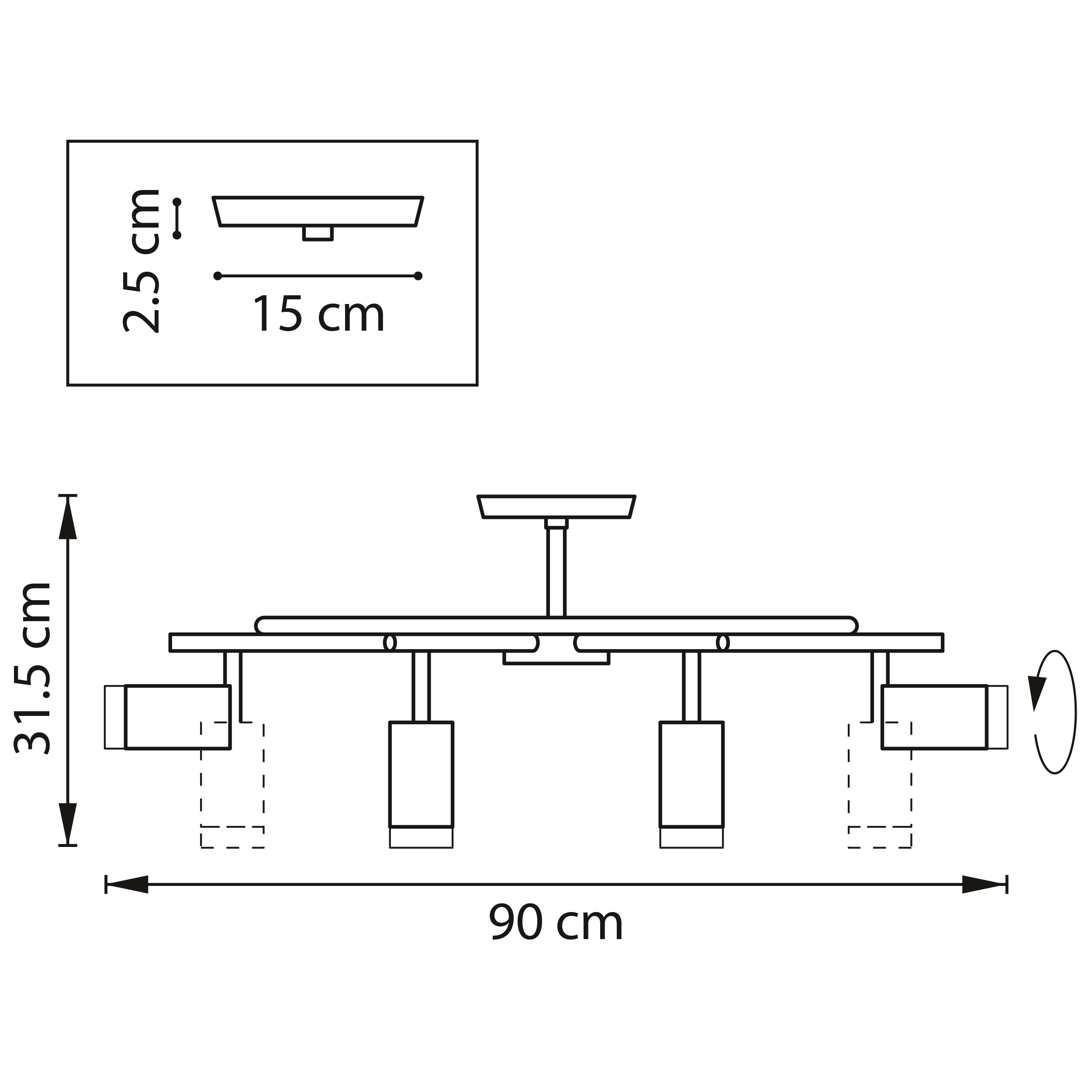 Люстра на штанге Lightstar Rullo LR71837840 (571718+214437-8+203440-8)