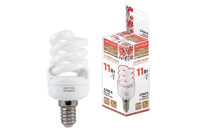 Лампа люминесцентная TDM Electric Народная Е14 11W 2700K матовая SQ0347-0017