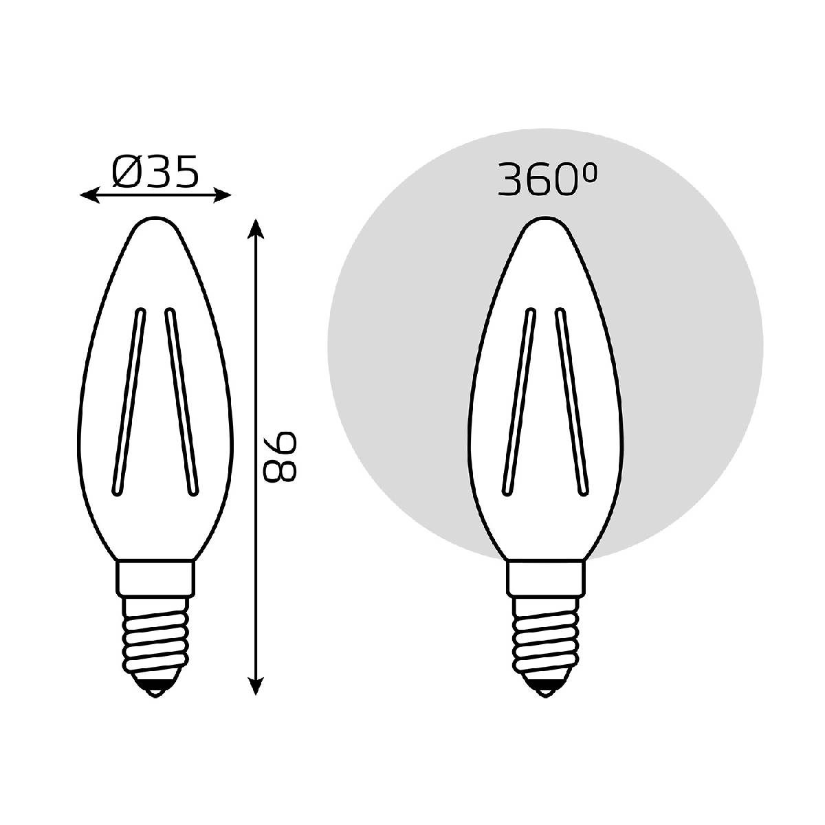 Лампа светодиодная Gauss Basic Filament E14 5,5W 2700K 1031116T