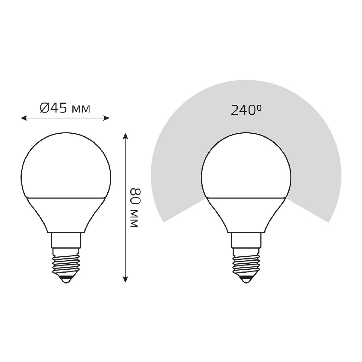 Лампа светодиодная Gauss E14 10W 4100K матовая 53120