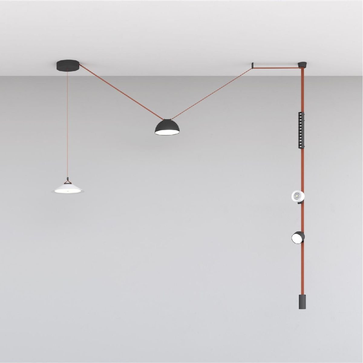 Трековый однофазный светильник Denkirs Belty Flow DK5565-WH+BK