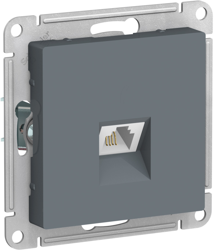 Розетка телефонная RJ11 Systeme Electric AtlasDesign Грифель ATN000781