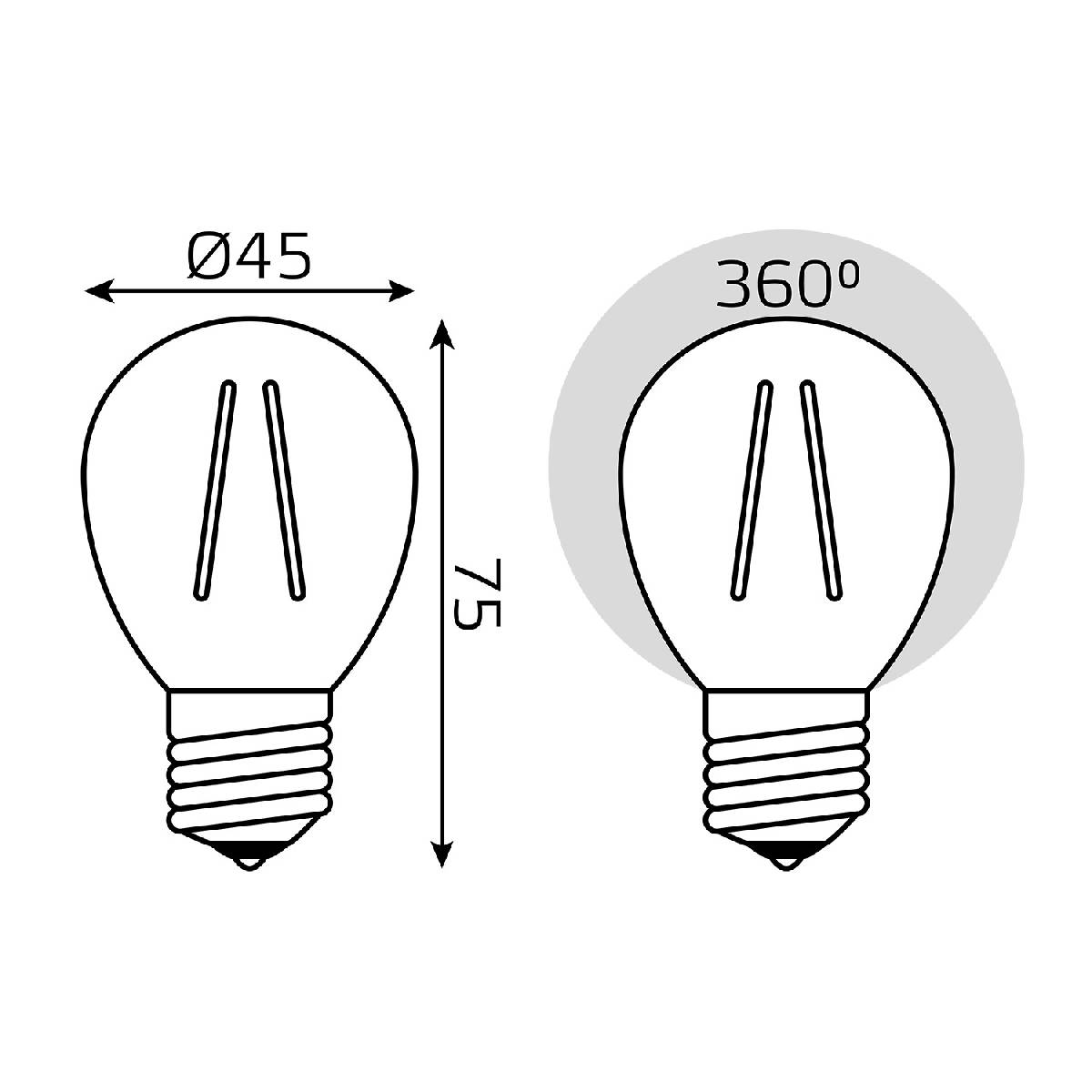 Лампа светодиодная Gauss Basic Filament E27 5,5W 2700K 1051216T