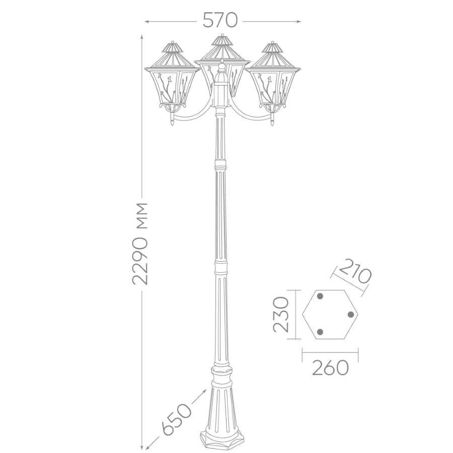 Садово-парковый светильник Feron Палермо PL638 11646