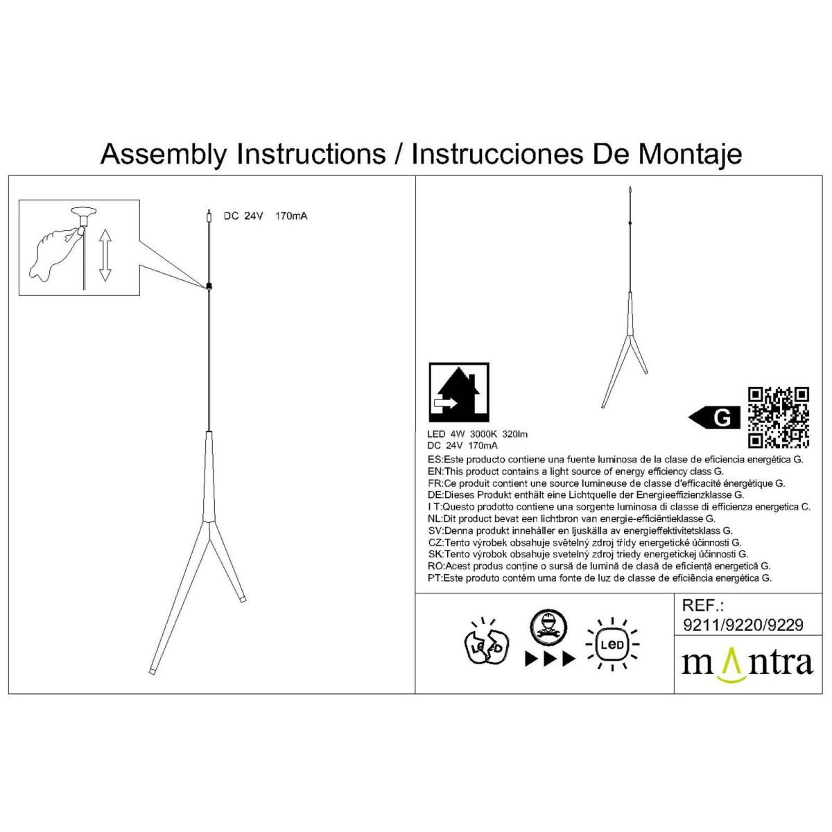 Подвесной светильник Mantra Arrecife 9354+9211 (1L)