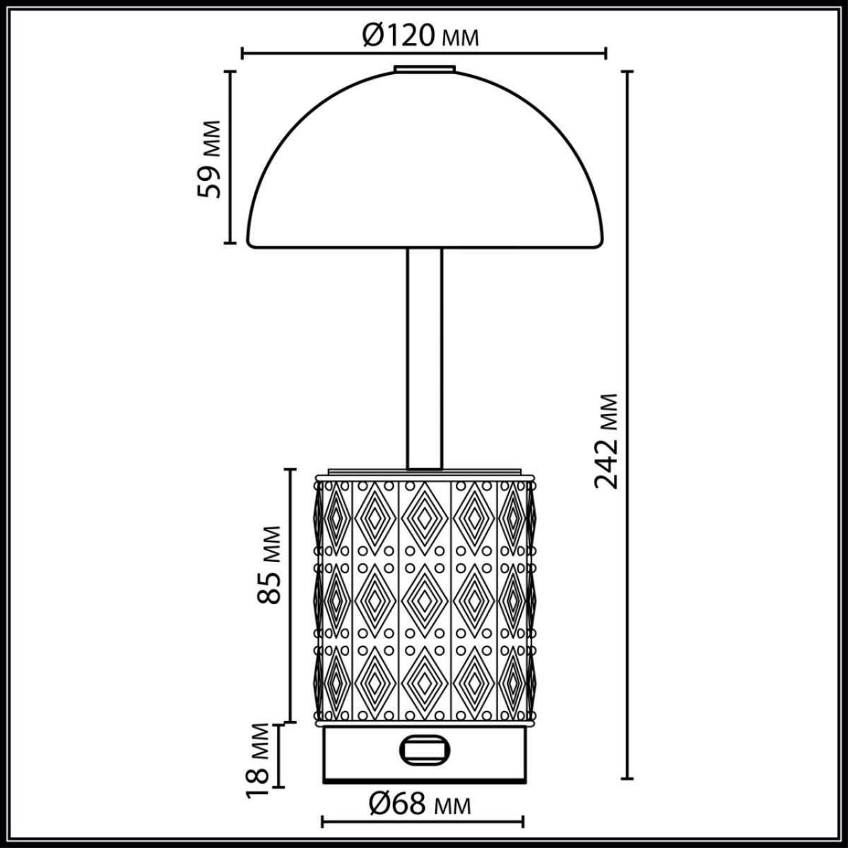 Настольная лампа беспроводная Odeon Light L-Vision Lulu 5453/3TL
