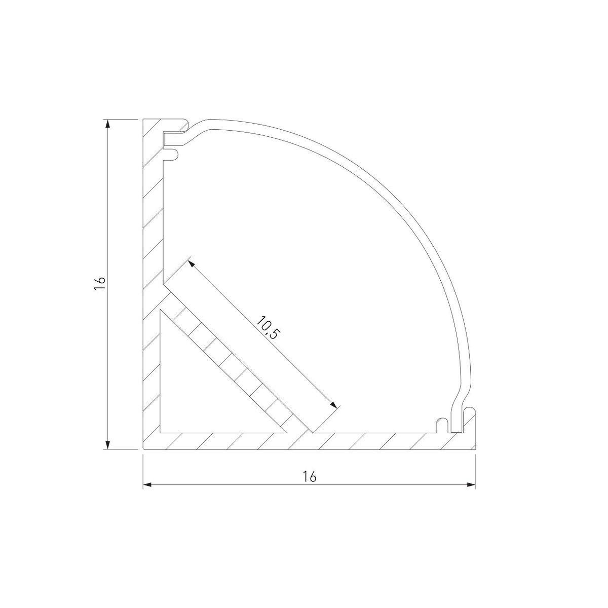 Профиль угловой алюминиевый с экраном Elektrostandard LL-2-ALP008 4690389170492