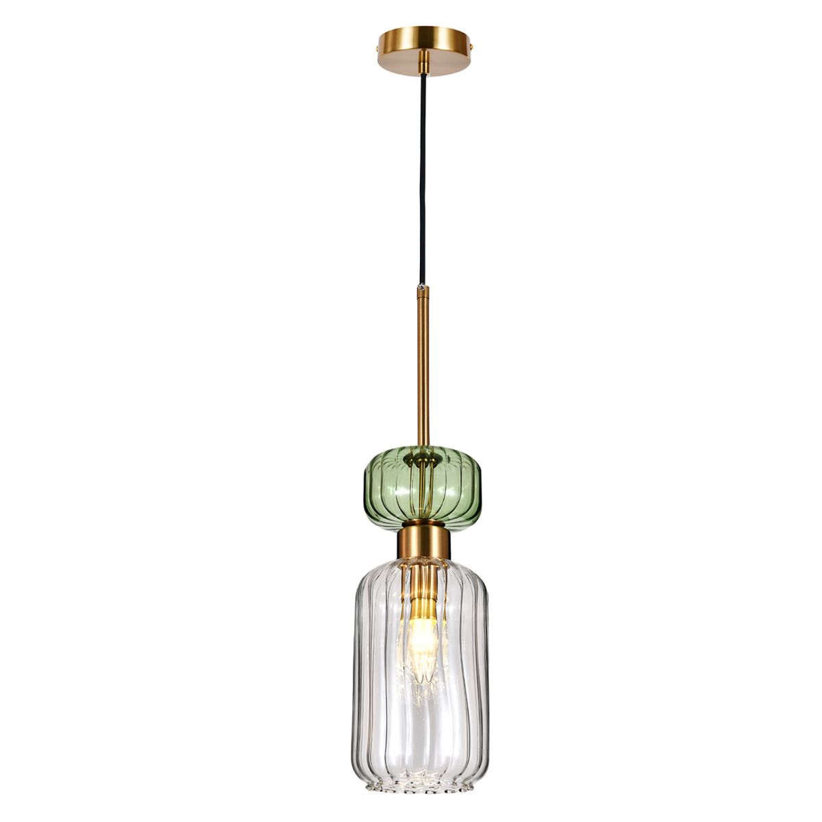 Подвесной светильник Escada Gloss 1141/1S Antique copper/Green/Clear