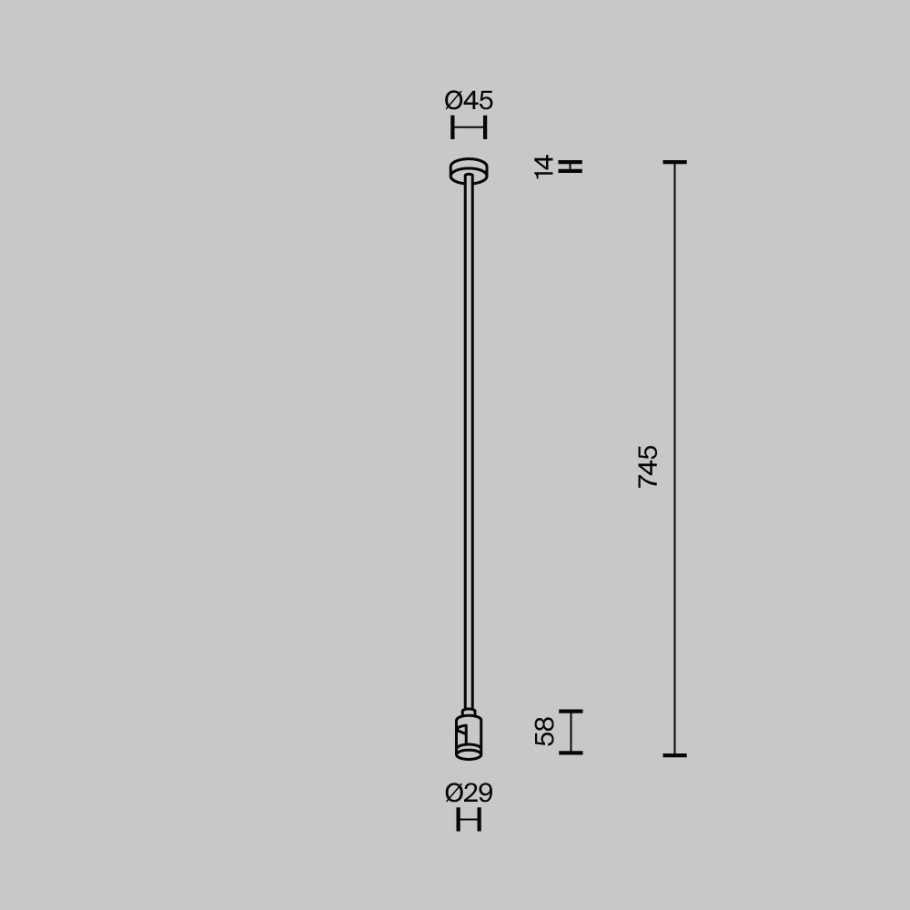 Крепление потолочное Long с вводом питания Maytoni Flarity TRA159C-B1-B