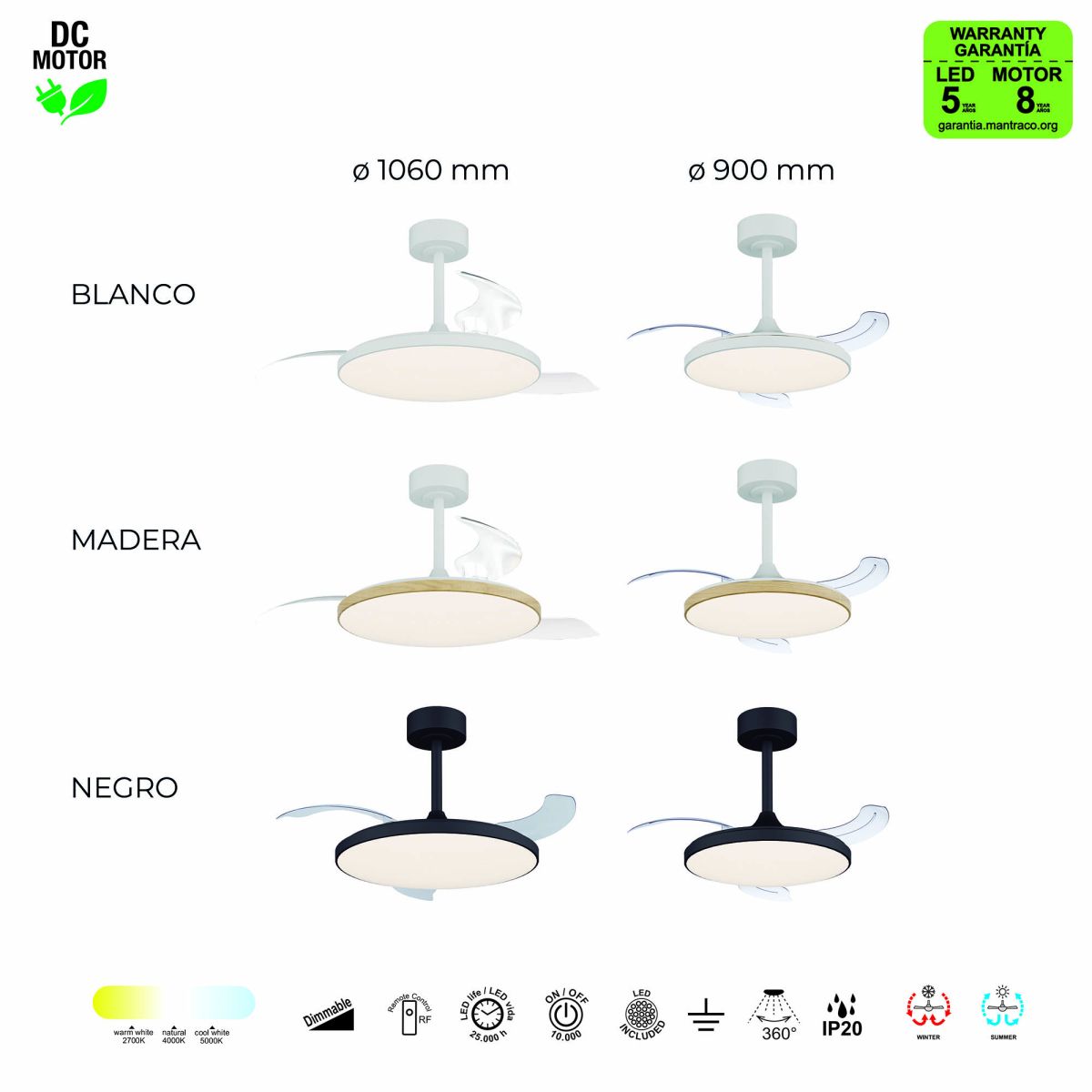 Люстра-вентилятор Mantra Slim Fan 9006