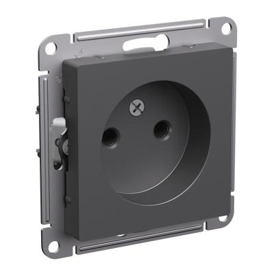 Розетка б/з без шторок, 16А, механизм Systeme Electric AtlasDesign Базальт ATN001441