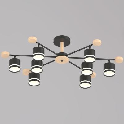 Люстра на штанге Reluce 78730-0.3-08 GX53 BK+WOOD