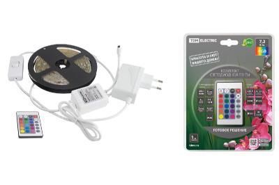 Светодиодная лента TDM Electric 12В 5050 7,2Вт/м RGB 3м IP20 SQ0331-0227