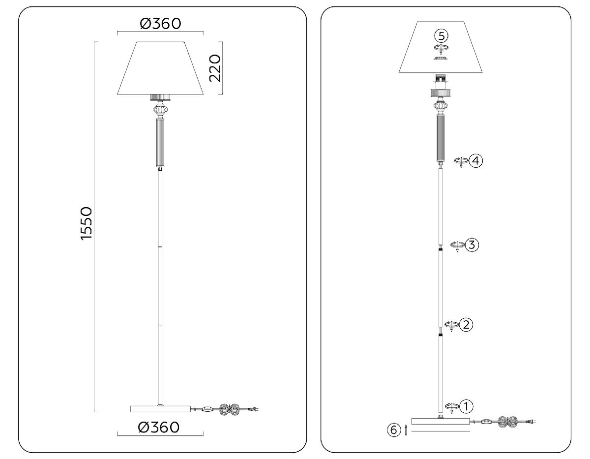 Торшер Ambrella Light High Light LH71008