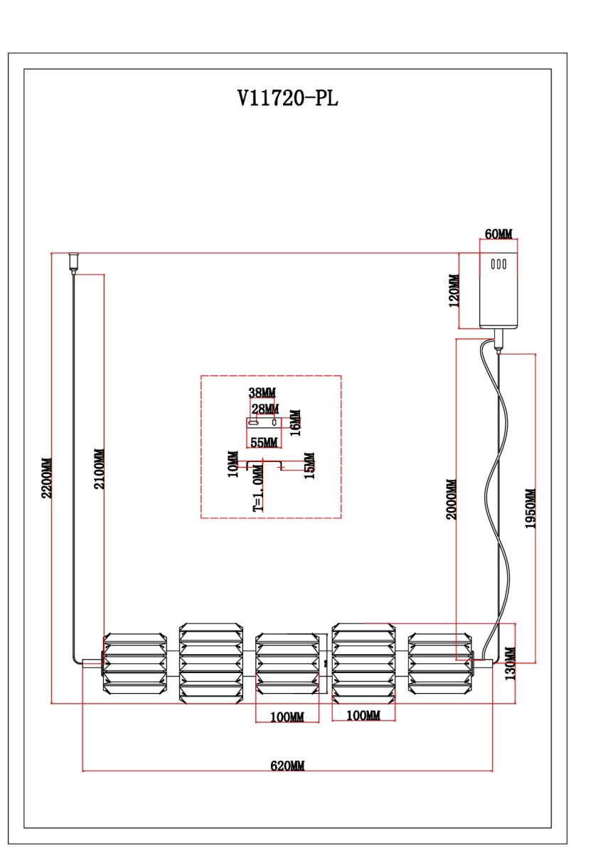 Подвесной светильник Moderli Prismique V11720-PL