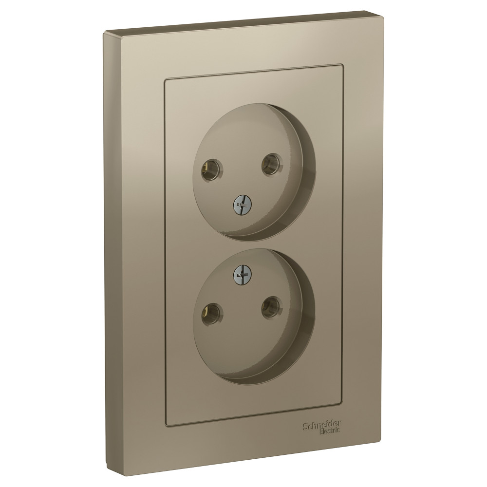 Розетка б/з двойная Systeme Electric AtlasDesign ATN000520