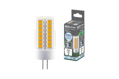 Лампа светодиодная TDM Electric G4 3W 4000K прозрачная SQ0340-0211