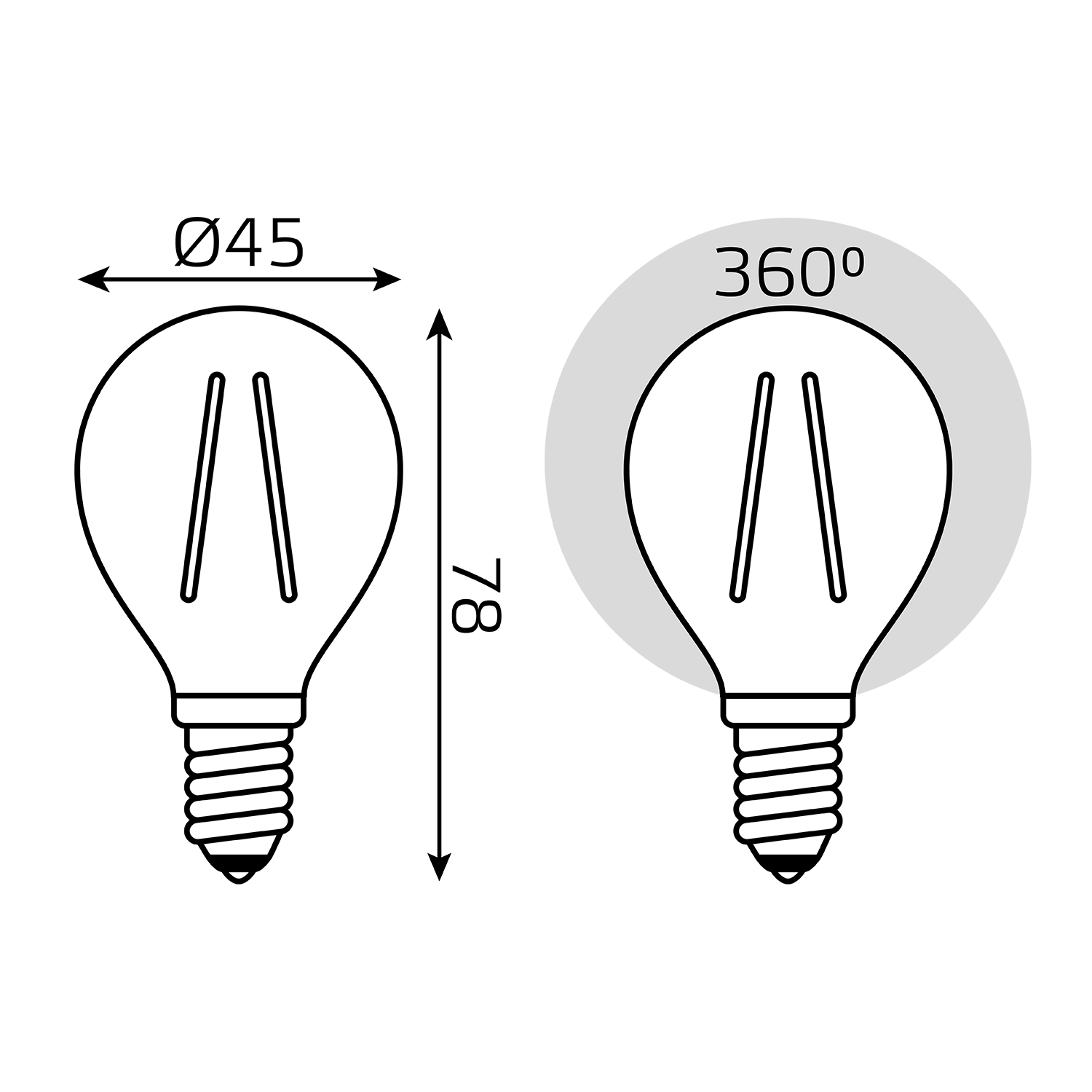 Лампа светодиодная Gauss Filament Elementary E14 8W 2700K 52118
