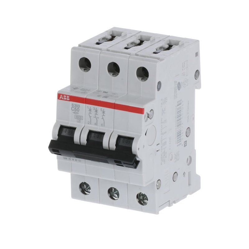 Автоматический выключатель ABB S203 3-полюсный C50 6кА