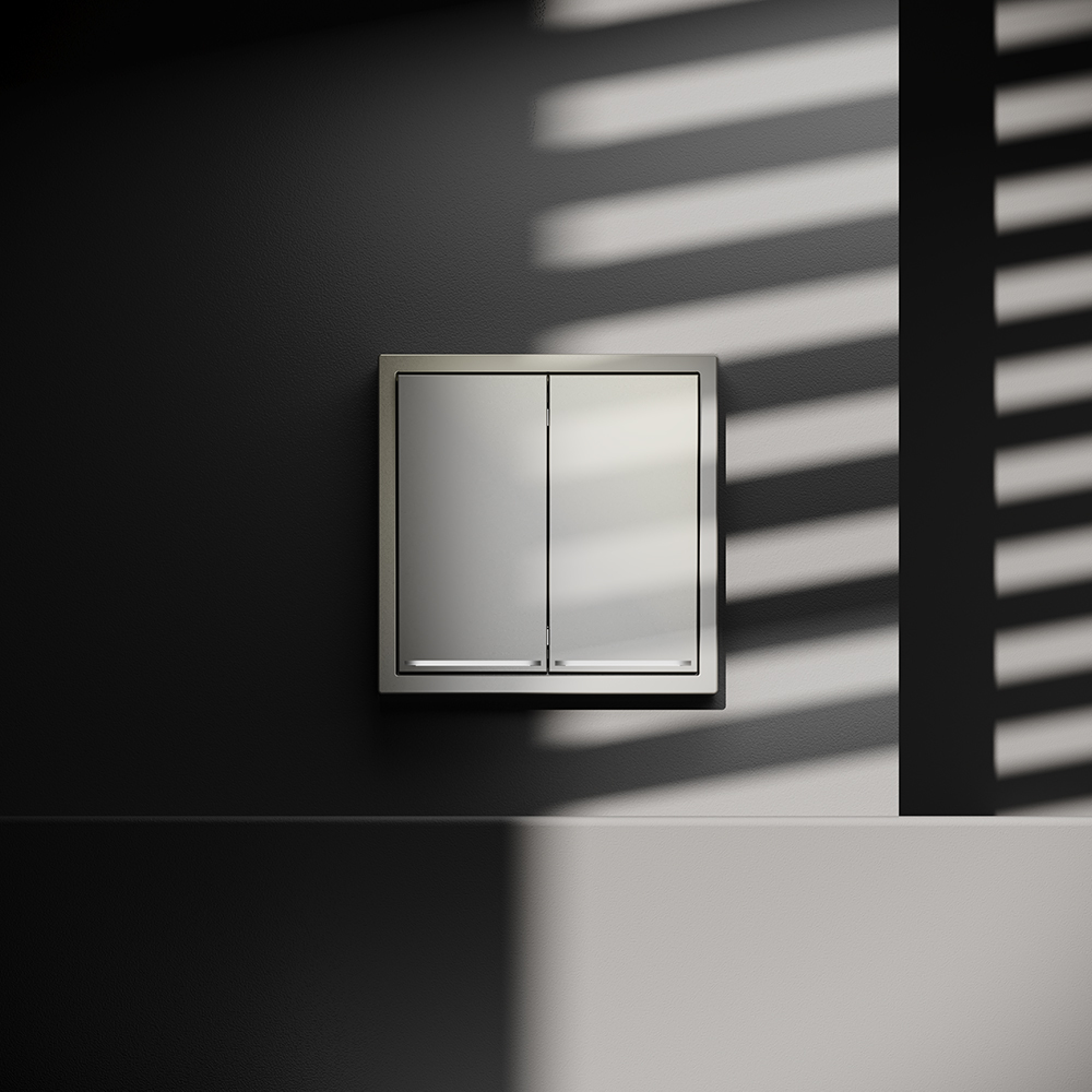 Выключатель двухклавишный с подсветкой Voltum S70 VLS020204