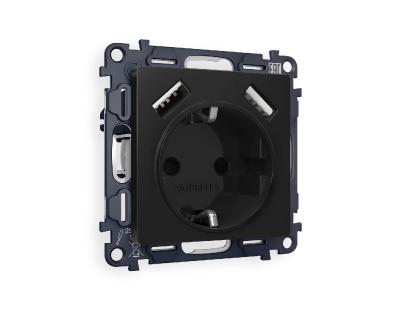 Комплект механизма розетки 2USB A+A 18W (быстрая зарядка) с/з Ambrella Volt Alfa MA809010
