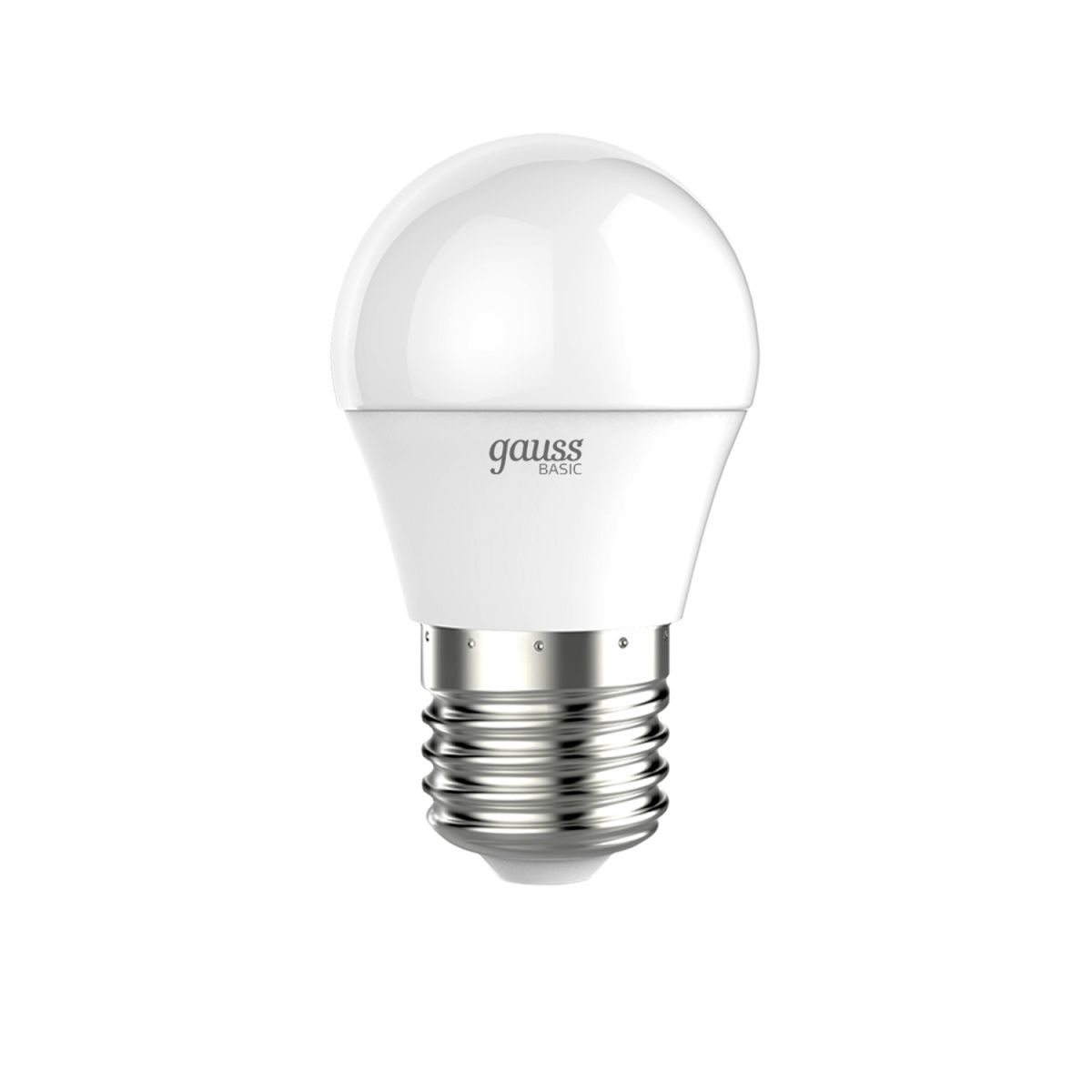 Лампа светодиодная Gauss Basic E27 5,5W 3000K шар белый 30532162
