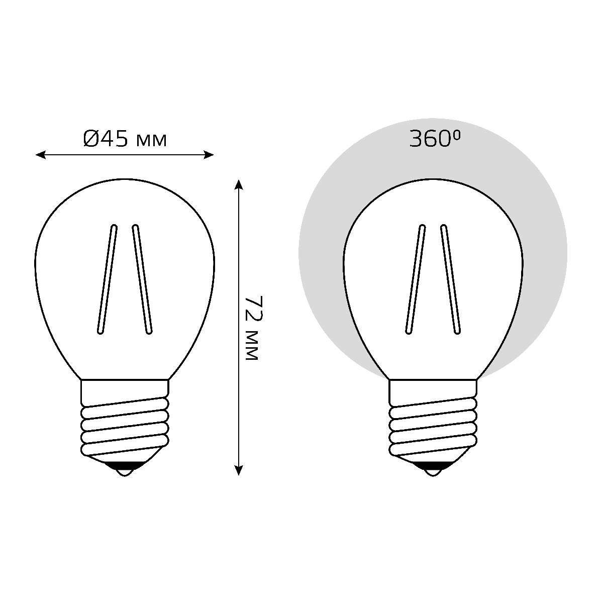 Светодиодная филаментная лампа Gauss Basic Filament E27 4W green 10512042-G