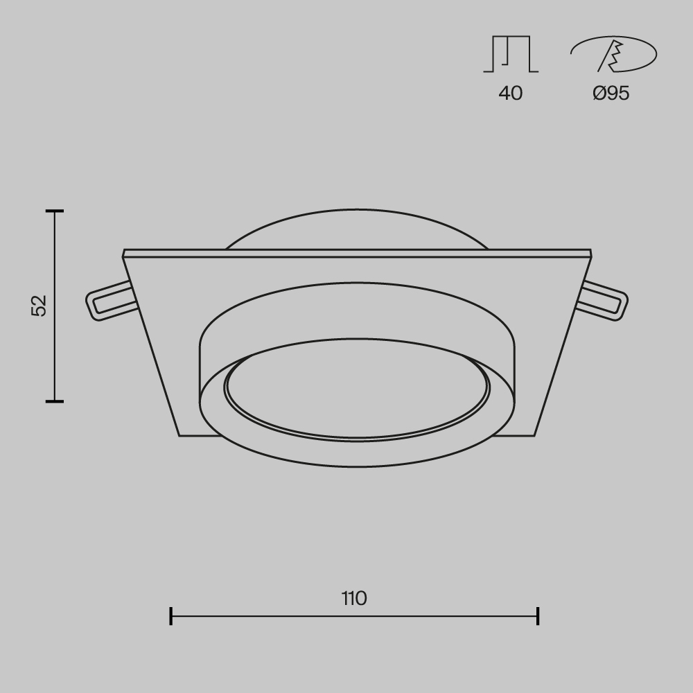 Встраиваемый светильник Maytoni Technical Hoop DL086-GX53-SQ-BW